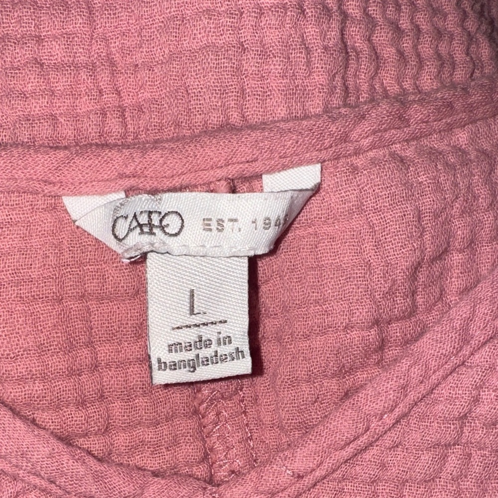 Cato Pink V-Neck Women's Gauzy Top Size Large - Picture 8 of 10
